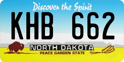 ND license plate KHB662