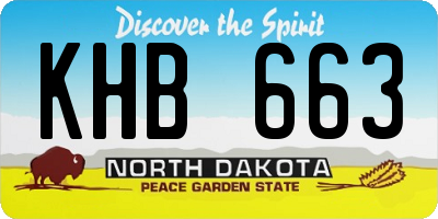 ND license plate KHB663