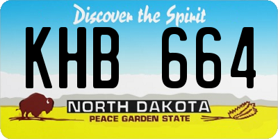 ND license plate KHB664