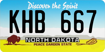 ND license plate KHB667