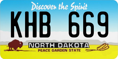 ND license plate KHB669