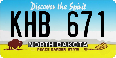 ND license plate KHB671