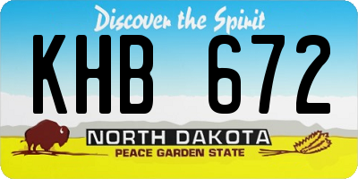ND license plate KHB672