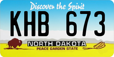 ND license plate KHB673