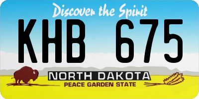 ND license plate KHB675