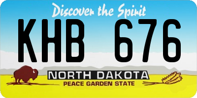ND license plate KHB676