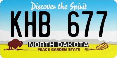 ND license plate KHB677