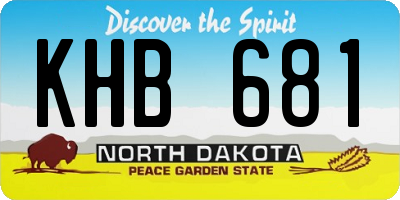 ND license plate KHB681