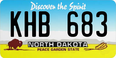 ND license plate KHB683