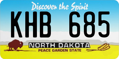 ND license plate KHB685