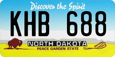 ND license plate KHB688