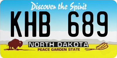ND license plate KHB689