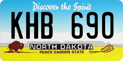 ND license plate KHB690