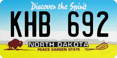 ND license plate KHB692