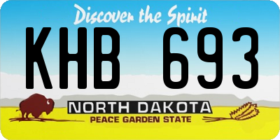 ND license plate KHB693
