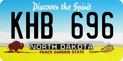 ND license plate KHB696