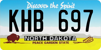 ND license plate KHB697