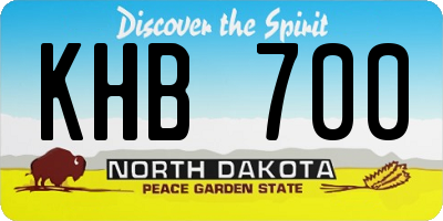 ND license plate KHB700