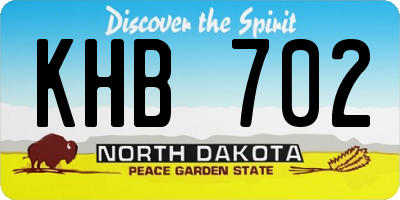 ND license plate KHB702