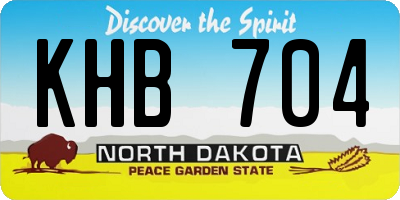 ND license plate KHB704