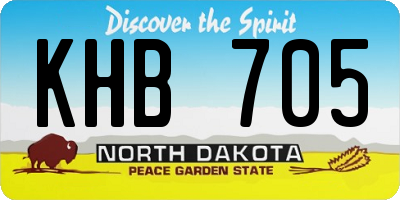 ND license plate KHB705