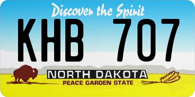 ND license plate KHB707