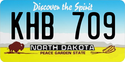 ND license plate KHB709