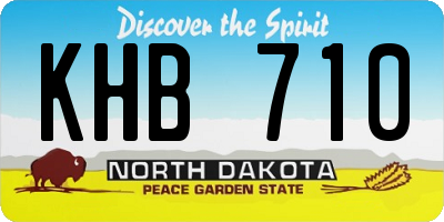 ND license plate KHB710