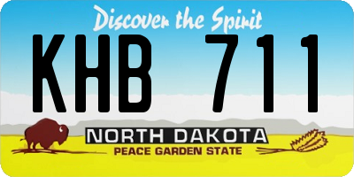 ND license plate KHB711