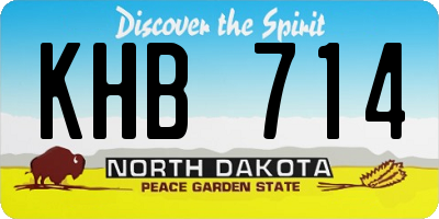 ND license plate KHB714