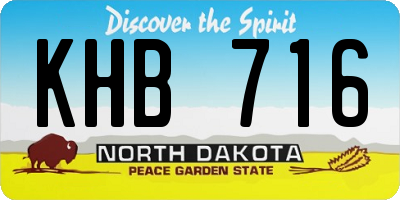 ND license plate KHB716