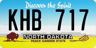 ND license plate KHB717