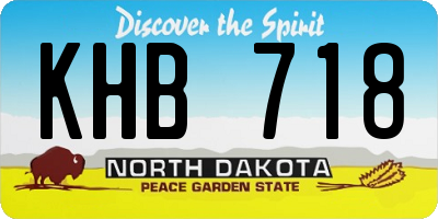 ND license plate KHB718