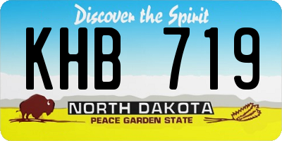 ND license plate KHB719