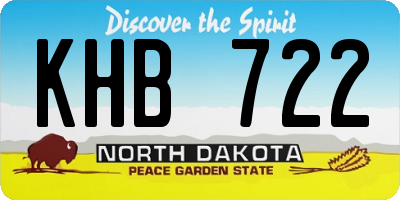 ND license plate KHB722