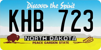 ND license plate KHB723