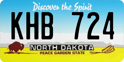ND license plate KHB724