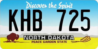 ND license plate KHB725