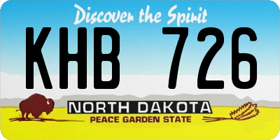 ND license plate KHB726
