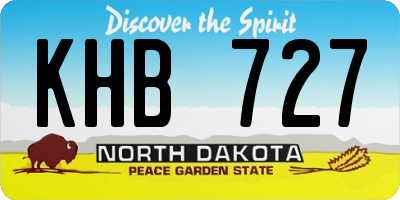 ND license plate KHB727