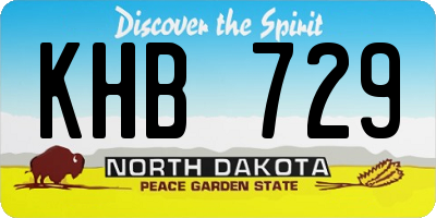 ND license plate KHB729