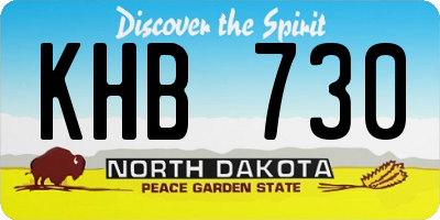 ND license plate KHB730