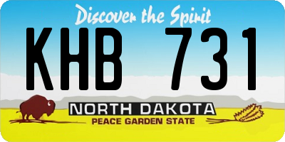ND license plate KHB731