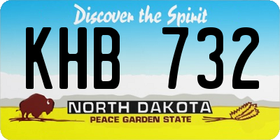 ND license plate KHB732
