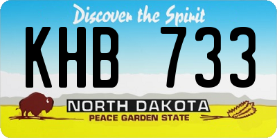 ND license plate KHB733