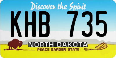 ND license plate KHB735