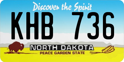 ND license plate KHB736