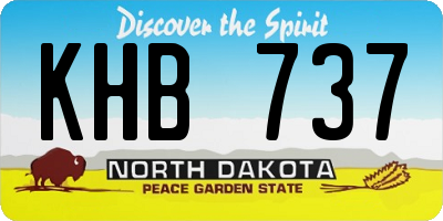 ND license plate KHB737