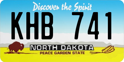 ND license plate KHB741