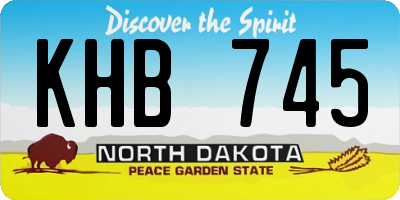 ND license plate KHB745